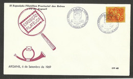 Portugal Cachet Commémoratif  Expo Philatelique 1969 Arganil Event Postmark Philatelic Expo - Postembleem & Poststempel