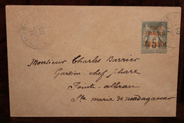 1903 Ste Marie Madagascar France Pour Gardien Chef Phare Pointe Albran Surcharge Poste Française Cover Entier Groupe - Brieven En Documenten