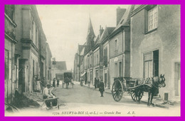 * NEUVY LE ROI - Grande Rue - Attelage - Travaux - Animée - 1779 - Edit. A.B. - Neuvy-le-Roi