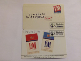 Spain -  2 Cards  - L&M Zigaretten Tabaco Cigarettes  - Private Card - Privatausgaben