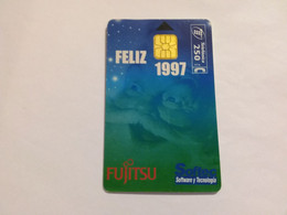 Spain -  Feliz 1997 Christmas Weihnachten Noel Santa Claus Fujitsu - Private Card - Privatausgaben