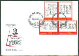 Guinea Bissau 2013, Mao Tse-tung Art Of Calligraphy, 4val In FDC - Mao Tse-Tung