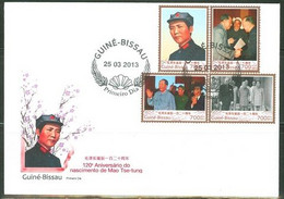 Guinea Bissau 2013, Mao Tse-tung's Important Moment In History, 4val In FDC - Mao Tse-Tung