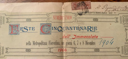 FESTE CINQUANTENARIE DELL’IMMACOLATA NELLA METROPOLITANA FIORENTINA 6-7-8DICEMBRE 1904 - Prime Edizioni