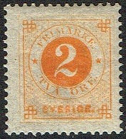1886. Circle Type. Perf. 13. Posthorn On Back. 2 öre Orange. (Michel 29) - JF161632 - Nuevos