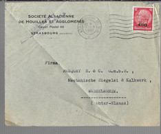 Elzas, Alsace,  	Betriebs Briefumschlag  S.A. De Houilles Et Agglomeres,  13-10-1941				230130.03 - Briefe U. Dokumente