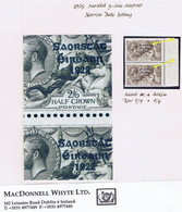 Ireland 1925 Narrow Date Saorstat Ovpt On Seahorse 2s 6d Brown Margnal Pair Broken Accent - Unused Stamps