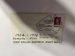 (1 Oø 34) Australia Commemorative Cover - First Around Australia Flight - 50th Anniversary - 1924-1974 - Premiers Vols