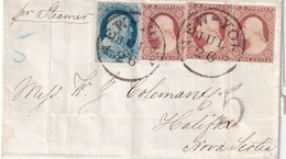 USA 1852 LETTRE DE NEW YORK POUR HALIAX - Cartas