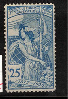 SWITZERLAND 1900 25c Blue UPU SG 190 MNG #BZL5 - Nuovi