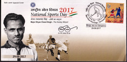 FIELD HOCKEY- NATIONAL SPORTS DAY-SPECIAL COVER WITH PICTORIAL CANCELLATION -INDIA-2017-BX3-42 - Hockey (Field)