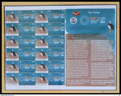 INDIA, 2020, MY STAMP, Conservation Of Migratory Birds, COP 13, Indian Bustard, FULL SHEET,  MNH,  (**) - Unused Stamps