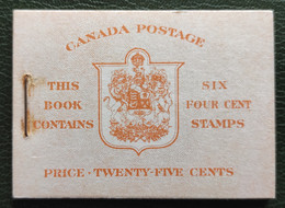 Booklet - Canada 1951 KG6 4c Booklet 25c Orange Cover SG SB47a - Autres & Non Classés