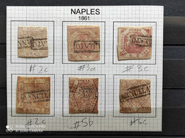 Italie Naples 20 Gr Stemma Delle Due Sicilie NAPLES 1861 ITALIAN STATES  6 VALUES SEE SCANS - Autres & Non Classés