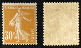 N° 141 30c Orange SEMEUSE TB Neuf N** Cote 55€ - 1906-38 Säerin, Untergrund Glatt