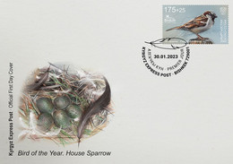 KYRGYZSTAN 2023 SPARROW BIRD FDC ONLY 300 ISSUED - Moineaux