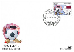 Estonia 2022 World Football Championship In Qatar BeePost FDC Stamp - 2022 – Qatar