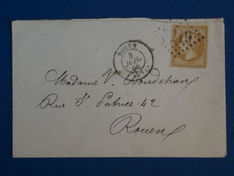 BN2 FRANCE  BELLE LETTRE 1866 ROUEN  +N° 21  +AFFRANCH. PLAISANT++ + - 1862 Napoleon III