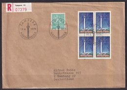 FINLAND. 1971/Tampere, Registered Letter, Envelope/Tampere Tower Franking Block Of Four. - Covers & Documents
