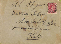 Ac6429 - ARGENTINA - POSTAL HISTORY - COVER From TUCUMAN To ITALY  1890 Contents - Covers & Documents