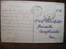 1926 Trésor Et Postes Sp 191 Secteur Postal Cover Trèves Quincailler Bourgtheroulde Eure - Cachets Militaires A Partir De 1900 (hors Guerres)