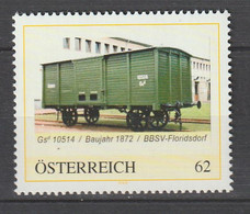 Österreich Personalisierte BM Eisenbahn Wagon BBSV Floridsdorf Baujahr 1872 ** Postfrisch - Timbres Personnalisés