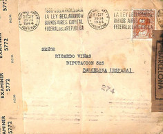 Ac6447 - ARGENTINA - POSTAL HISTORY - Double CENSORED COVER To SPAIN  1944 - Brieven En Documenten