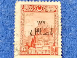 TÜRKİYE.-1920-30-  6PİA  OVERPRİNTED İZMİR EXHİBİTİON  DAMGALI - Gebruikt