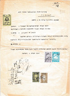 Turkey & Ottoman Empire - Turkish Air Agency Aid Stamp & Rare Document With Stamps - 132 - Briefe U. Dokumente