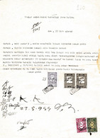 Turkey & Ottoman Empire - Turkish Air Agency Aid Stamp & Rare Document With Stamps - 120 - Brieven En Documenten