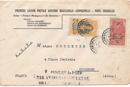 LETTRE PREMIERE LIAISON POSTES DE L'AEF PAR AVION CAP GOULETTE BRAZZAVILLE MOYEN CONGO COVER - Briefe U. Dokumente