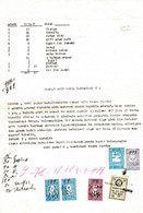 Turkey & Ottoman Empire - Turkish Air Agency Aid Stamp & Rare Document With Stamps - 102 - Lettres & Documents