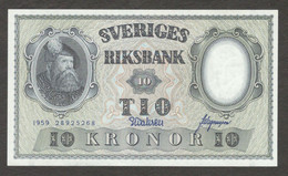 Sweden Sveriges Riksbank 10 Kronor 1959 UNC - Svezia