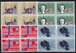 Zumstein 334-337 / Mi. 653-656 Viererbolckserie Postfrisch/**/MNH - Nuovi