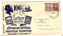 ENVELOPPE AVEC TIMBRES AUSTRALIE 1950 REF 01 - Brieven En Documenten