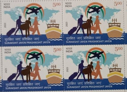 India 2023 'Surakshit Jayen Prashikshit Jayen' Block Of 4 MNH As Per Scan - Autres & Non Classés