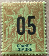 Grande Comore 1912, 20c Surcharge Par 05, Référence Non Trouvée Sur StampWorld Et Yvert, Neuf Charnière, - Neufs