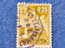 TÜRKİYE.-1940-50-  İNSCRİPTİON : TÜRKİYE POSTALARI- TWO CRESCENTS  AND STARDAMGALI - Used Stamps