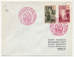FRANCE - Env. Affr 12F + 3F Jeune Paysan Et 15F + 3F Gilles - Croix Rouge 1956 - Obl Rouge EPINAL 8 Déc 1956 - Covers & Documents
