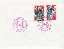 FRANCE - Env. Affr 0,80 + 0,20 Et 1,00 + 0,25 Santons - Obl Rouge MARSEILLE 28 Novembre 1977 Premier Jour - Storia Postale