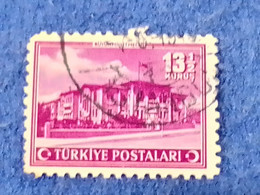 TÜRKİYE.-1940-50-  13.50K  İNSCRİPTİON : TÜRKİYE  CUMHURİYETİ  CRESCENTS  AND STAR  DAMGALI - Used Stamps