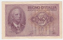 Italy P 28 - 5 Lire 1944 - AUNC - Regno D'Italia – 5 Lire