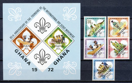 GHANA 1972 - 65th ANNIV. OF THE FINDING OF THE INTERNATIONAL SCOUT MOVEMENT                                      Hk129-6 - Ghana (1957-...)