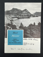 Ancien Dépliant Touristique Hôtel MEISTER Lugano Suisse Avec Publicité Pub ROLEX OMEGA CERTINA 34 Pages - Dépliants Touristiques