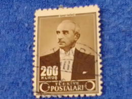 TÜRKİYE.-1940-50- 200K  İNSCRİPTİON : TÜRKİYE  CUMHURİYETİ  CRESCENTS  AND STAR  DAMGALI - Used Stamps