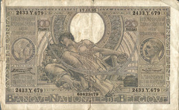 M13 - BELGIQUE - Billet - 100 Francs - 1933 - 100 Francs & 100 Francs-20 Belgas