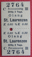 Kurzstrecken-Fahrschein Von Olang Nach St. Laurenzen 1910 Personenzug III Klasse Der K.k. Priv. Südbahn - Europa