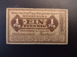 Billet 1 PFENNIG LAGERGELD MONNAIE DE CAMP PRISONNIER DE GUERRE Kriegsgefangenenlager MERSEBURG - Altri & Non Classificati