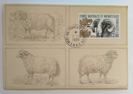 CPSM TAAF TERRES AUSTRALES ET ANTARCTIQUES FRANCAISES Mouton De Kerguelen 1 1 1989 1er Jour D'émission Timbre FDC - TAAF : Terres Australes Antarctiques Françaises