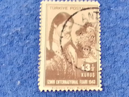 TÜRKİYE.-1940-50-  13.50K  İZMİR FUARI DAMGALI - Used Stamps